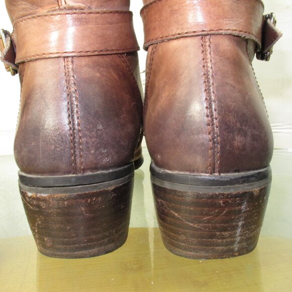 Arturo Chiang Women's Knee High Riding Boots Brown Distressed Leather  Size 8.5 - Picture 7 of 10